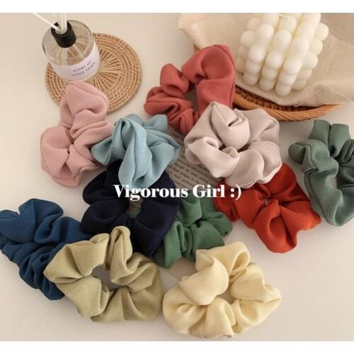 Multiple Colors Women Warm Corduroy Big Hair Scrunchies Solid Soft Vintage Hair Gums Striped Fabric Rubber Bands For Hair Bun