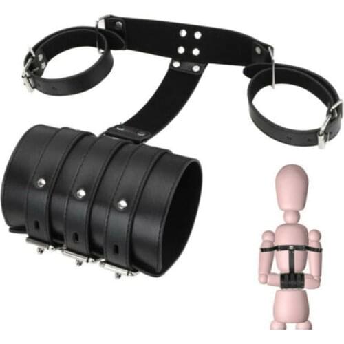New PU Leather Arm Binder Hand Cuffs Bondage BDSM Arm binder Restraint Arms Behind Back Straitjacket Sex Toys For Couples