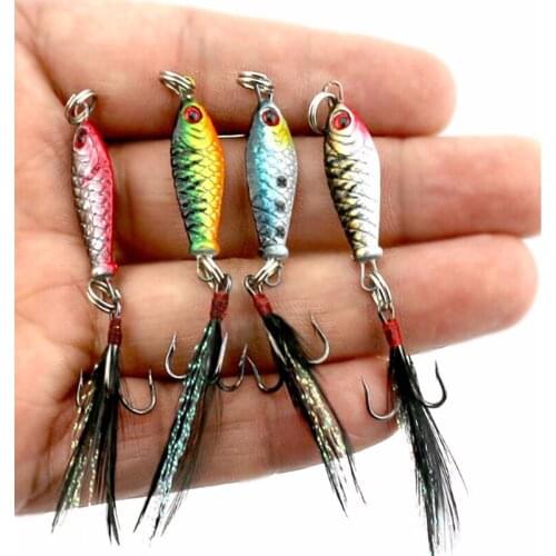 Sharp Hook Mini Fishing Lure 6.4g 25mm Artificial Knife ging Metal Spoon VIB Artificial Bait Hook Boat Lures Lead Feather