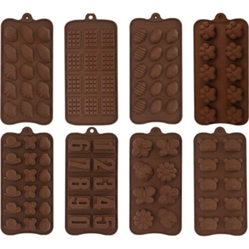 Biscuit Chocolate Silicone Molds Cartoon Animal Digital Shape Cake Dessert Decoration Kitchen Accessories
