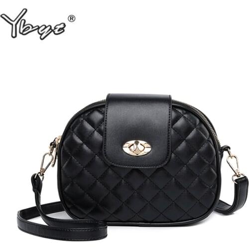 YBYT brand 2019 new diamond lattice shoulder messenger crossbody bags fashion evening bag joker leisure women shopping pack