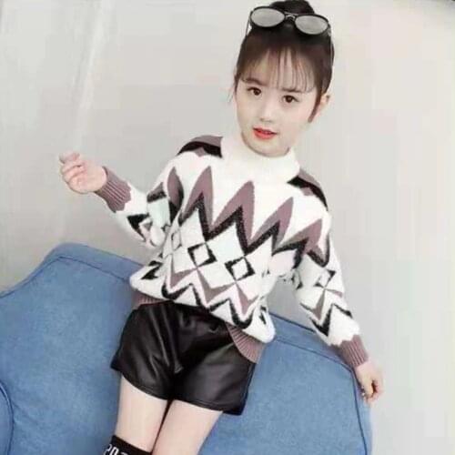 Girl Sweater Kids Baby Outwear Tops 2021 New Thicken Warm Winter Autumn Knitting School Sport Pullover Children Clothing