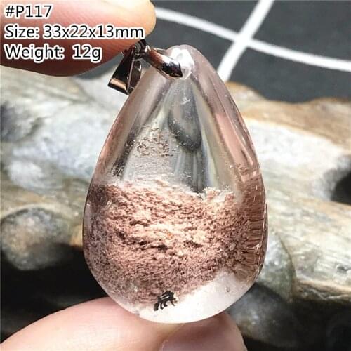 Top Natural Phantom Quartz Necklace Pendant For Women Men 33x22x13mm Water Drop Healing Crystal Beads Silver Rare Gemstone AAAAA