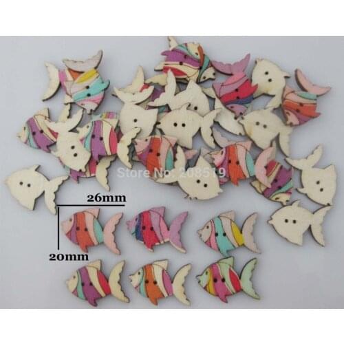 WBNLNW Fish Buttons 20MM *26MM DIY sewing Accessories Decorative Scrapbooking Mix 120pcs