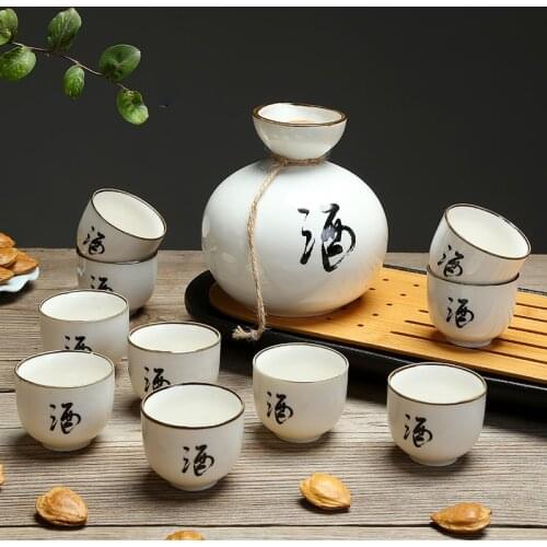 Japanese Wine Separator Hot Wine Pot Sake Wine Set Small Strong Liquor Cup White Wine Ceramic Sake Wineware Sake Pot Barware