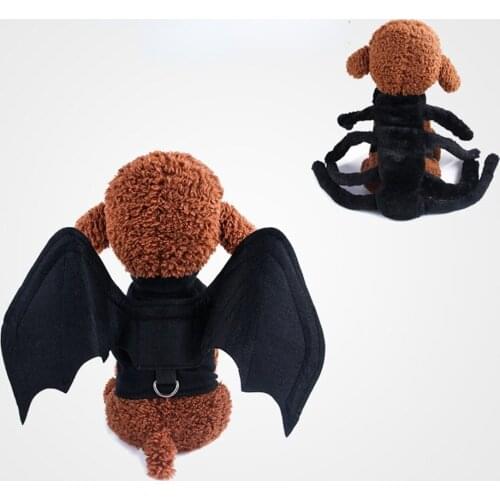 Halloween Pet Dog Costumes Clothing Black Bat Wings Pet Gift Vampire Black Cute Funny Spider Dress Up Pet Accessories cosplay
