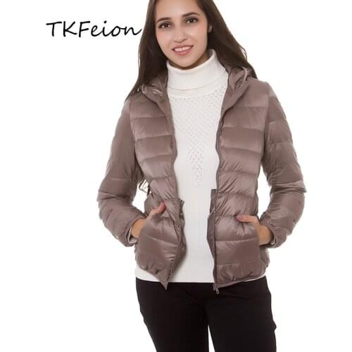 Female Slim Jackets Khaki Ultra Light Thin Style 2021 Spring Autumn Plus Size 3XL 4XL Women Coats Clothes Warm Duck Down Filler