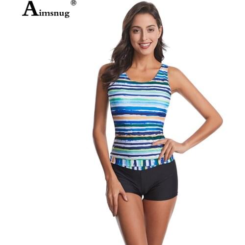 Plus Size 3xl Women Tankini Sets Two Pieces Swimsuit 2021 Summer New Fashion Stripes Bathing Suits Ladies Patchwork Shirt Sets