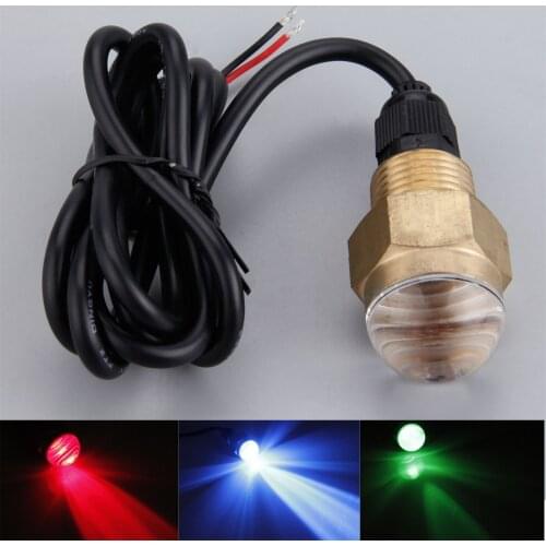 1pc Boat Yacht Brass 12V DC 12W Underwater Lamp Super Bright Blue/ Red/ Green Led Light 3 Colors Rowing Boats Accessories Marine