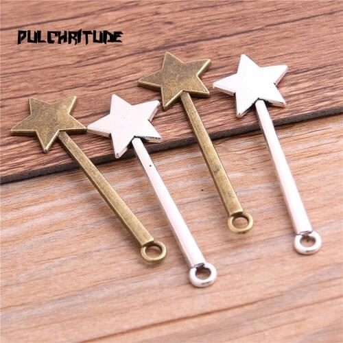 10pcs Fahion two color Metal Zinc Alloy Shooting Star Pendant Charms Fit Vintage Jewelry Charms Making