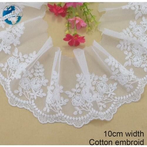 10cm white lace cotton embroidery lace french lace ribbon fabric guipure diy trims warp knitting sewing Accessories#3713