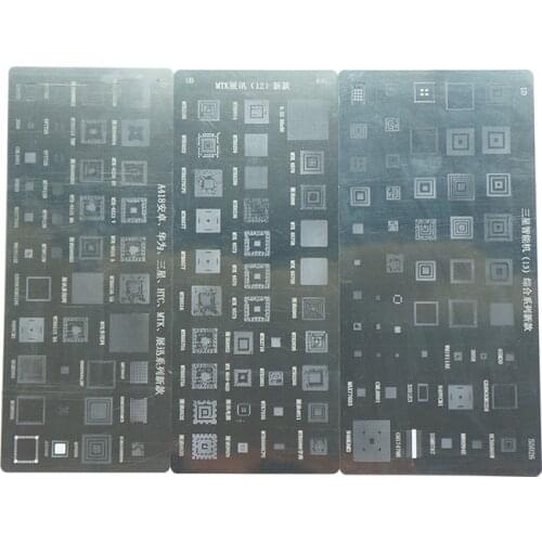 3pcs Universal BGA Stencils for Samsung HTC Huawei Android MTK Directly Heated BGA Reballing Stencils Kit