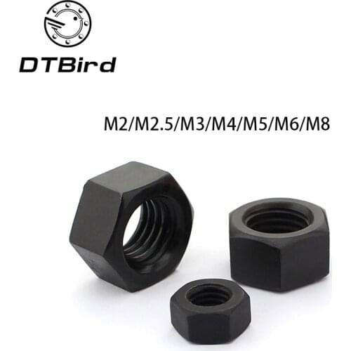 50Pcs DIN934 M2 M2.5 M3 M4 M5 M6 M8 Black Nylon Hex Nut Hexagon Plastic Nuts