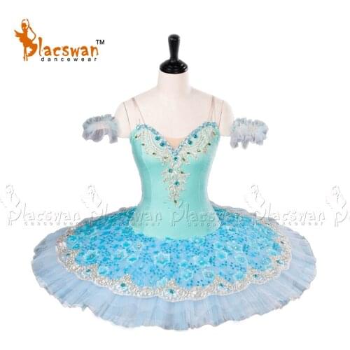 Blue Classical Grils Ballet tutus BC002 Aqua Professional Tutu Ballet Classical Adult Stage Performance Pancake Ballet Costumes