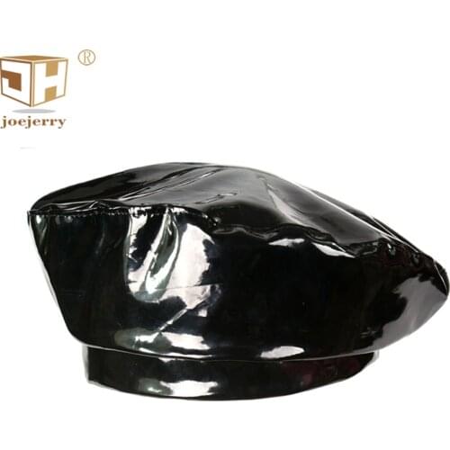 Patent Leather Faux Beret Women Black Female French Hat Ladies Solid Cap Beret Hat