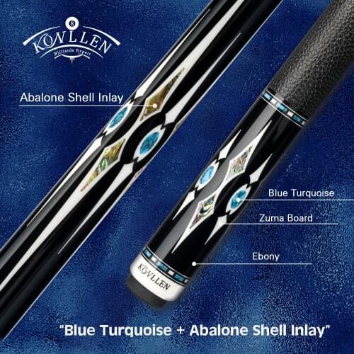KONLLEN AK75 Billiard Pool Cue Stick 148cm Carbon Technology Real Inlay Cue Carbon Shaft Radial 3*8/8 Pin Billiards Stick Kit