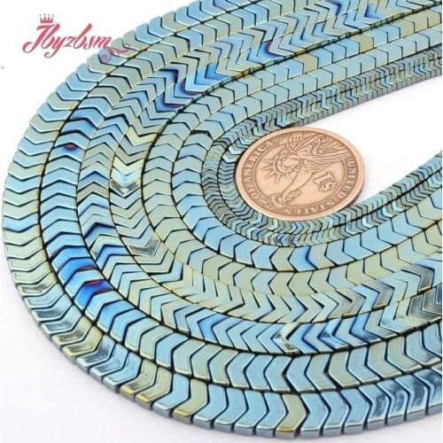 AAA+ Retention Hematite Green V Shape 1x3/3x6/2x6/3x8mm Natural Stone Beads For Necklace Bracelet Jewelry Making Strand 15"