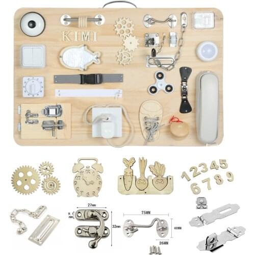 Children Busy Board Accessories Toys DIY Montessori Baby Toys Wooden Sensory Activity Board Teaching Aids For Fine Motor Skills