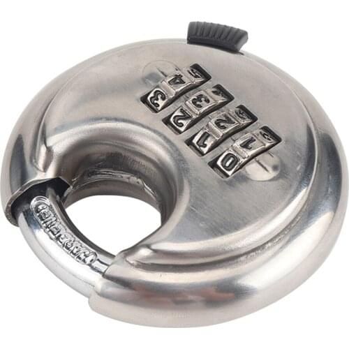Discus Padlock 4 Digit Combination Gate Fence Lock 70mm Stainless Steel Keyless Unique Parts Portable Car Ornaments