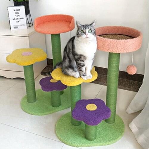 Cat Tree House Climbing Stratching Posts Cat Mushroom House Pets House Hammock For Cat Kitten Funny Jumping Toy Cat Tower