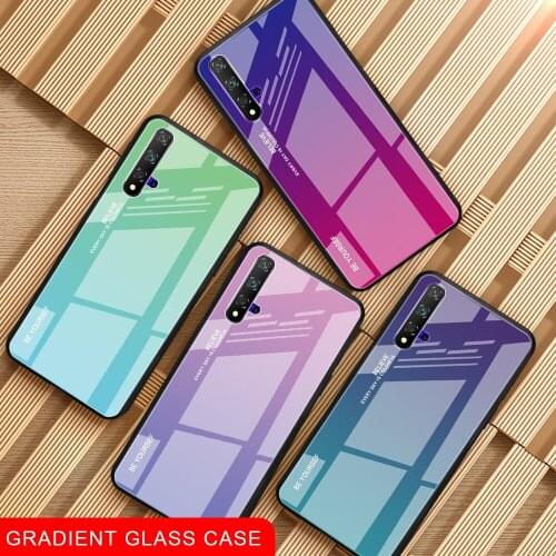 Gradient Glass Case For Huawei Honor 20 Pro 10 9 Lite 8X View 20 V20 Protective Cover Phone Case Anti-scratch Armor Coque