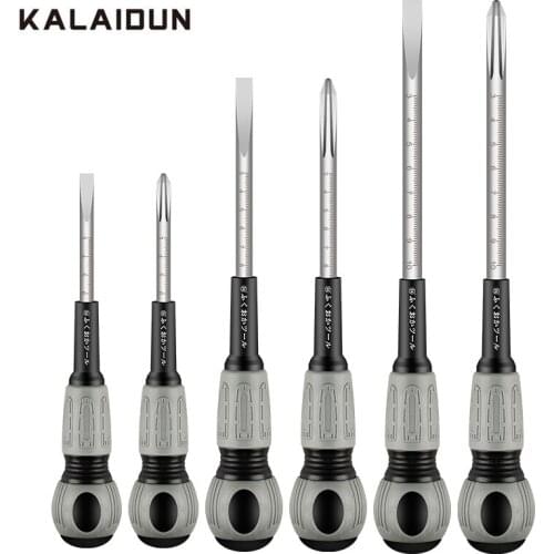 KALAIDUN 6 Pcs Screwdriver Set Insulated Handle Magnetic Bits Precision CR-V Slotted Phillips Electrician Household Repair Tools