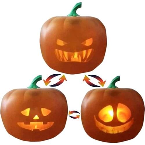 Creative 3 in 1 Halloween Pumpkin LED Projection Lamp Talking Animated Lantern Light Home Props Halloween Home Decoration
