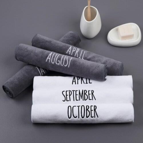 2-Piece Towel Set 12 Months Embroidered White Grey Cotton Bath Towel For Adults Face Towel Bathroom Hotel Use toalha de banho