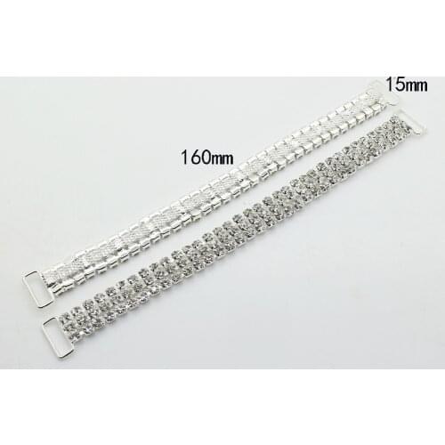 NEW 10pc 3 Rows Charm Chain Connectors Bikini Buckle Reinforcement Of Flat Chains Metal Crystal Rhinestone Bikini Buckle Factory