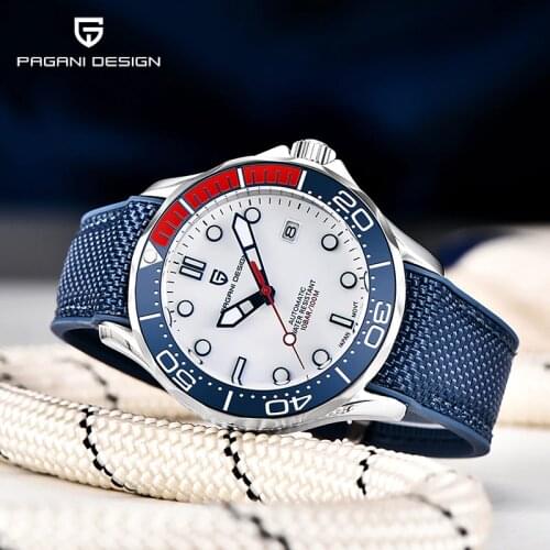 PAGANI DESIGN Fashion casual men automatic watches nylon silicone strap men mechanical wristwatches Japan NH35A Waterproof 100M