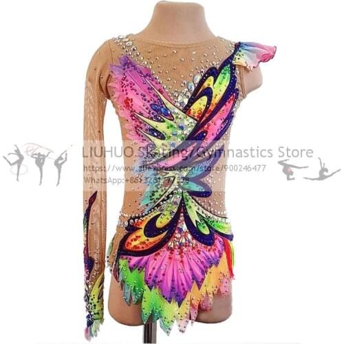 LIUHUO ice skating dress girls Rhythmic Leotards ballet performance wear Competition Women figure Skating dress exotic dancewear