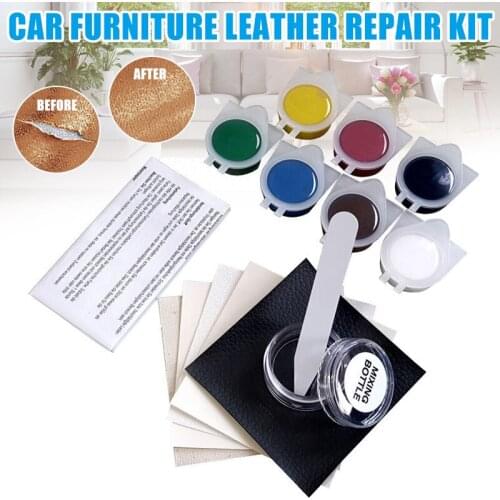 No Heat Leather Vinyl Repair Kit Fix Rip Burns Sofa Holes Car Boat Seats Purse Cutting Mat for Work with Leather Craft Finish
