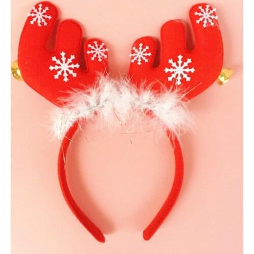 Christmas Antlers Ears with Bells Head Hoop Head Buckle Holiday Make-up Dress Props Christmas Supplies Decorations 1pcs 5ZHH102