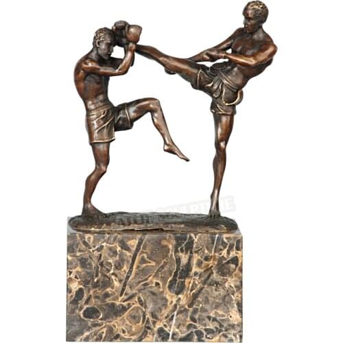 Modern Boxing Sculpture Pugilist Statue Hot Cast Bronze Boxers Sport Figurine Art Home Office Decor