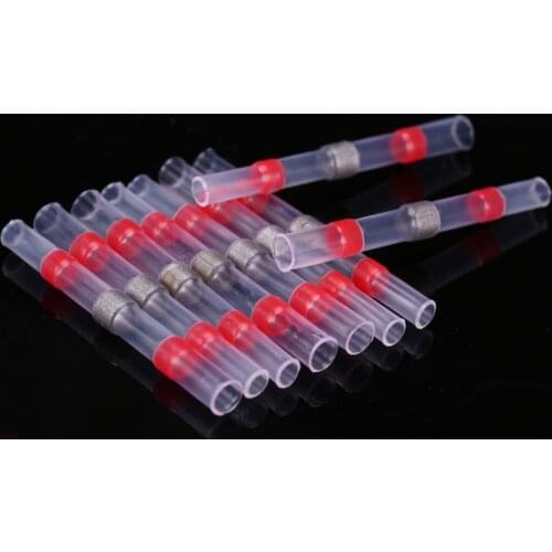Heat Shrinkable Wire Connectors 10/20/30PCS SST21 Waterproof Sleeve AWG22-18 Butt Electrical Splice Tinned Solder Seal Terminal