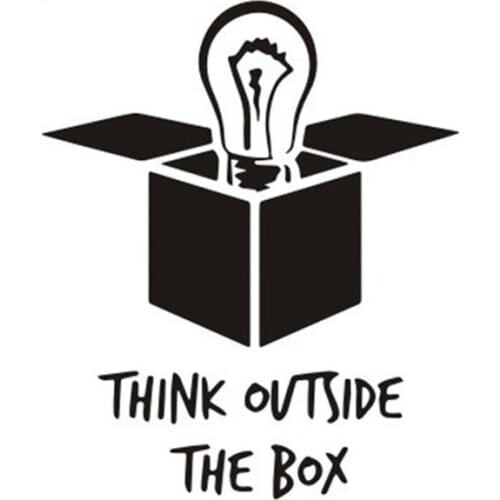 THINK OUTSIDE THE BOX Wall Sticker for kids room background home decoration English proverbs stickers Creative pattern wallpaper