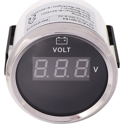 52mm Universal Voltmeter Volt Meter Gauge 8-32 V Range for Car Motorcycle Boat Truck Marine with Red Backlight 9V 32V