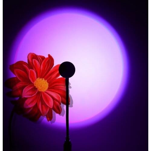 USB Rainbow Sun Red Projector Led Night Light Sun Projection Desk Lamp for Bedroom Bar Coffee Store Wall Decoration Lighting