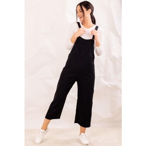 Womens Black Gardener Women jumpsuit Casual Backless loose sleeveless Strappy Playsuit Vintage