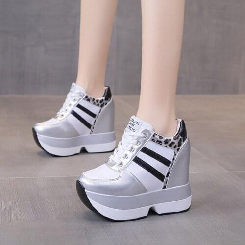 Women High Platform Shoes 2021 Breathable Wedge Shoes Women Height Increasing Shoes 10 CM Thick Sole Trainers Women Sneakers New