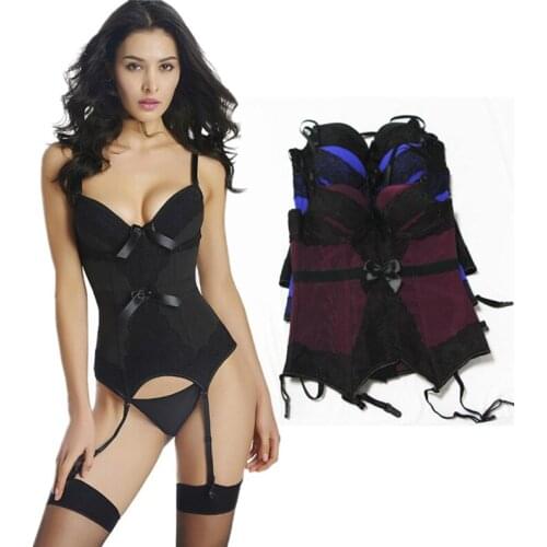 Womens Sexy Underwear Elasticity Corset Sexy Body Bustier Overbust With Lace Straps Belt Breathable Fabric Lingerie