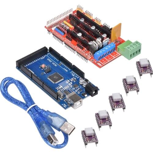 1Pcs Mega 2560 R3 + 1Pcs RAMPS 1.4 control panel+ 5Pcs DRV8825 Stepper Motor Drive Reprap for 3D printer Kits