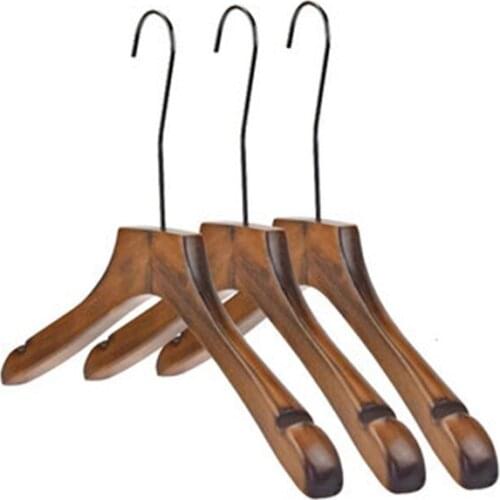 10 pcs/lot Wooden Clothes Hangers Solid Wood Trousers Hanger Pants Rack Clothing Shop Display
