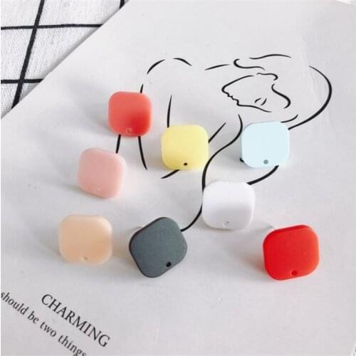 10pcs/lot new creative acrylic square charm connectors for diy stud earrings craft resin jewelry making accessoriesl