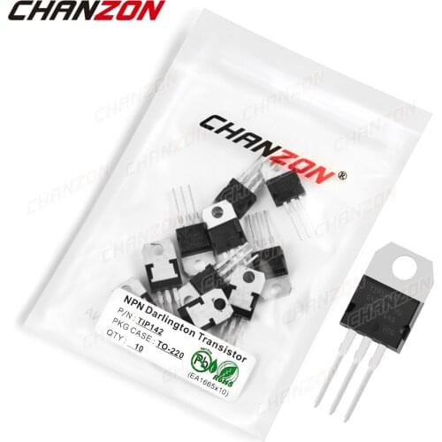 10Pcs TIP142 TO-220 PNP Darlingtone Power Transistor Bipolar Junction BJT Pwerful Tube Tip Fets DIP 10A 100V Integrated Circuits