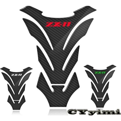 3D Carbon Fiber Motorcycle Fuel Tank Pad Cover Protector Decal Stickers For Kawasaki ZX1100 / ZX-11