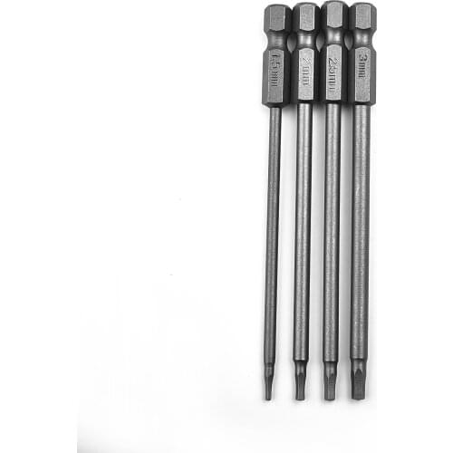 4Pcs Hex Screwdriver Bits 1/4" Hex Shank Magnetic Head Screw Driver Drill Bit Set 1.5/2.0/2.5/3.0mm