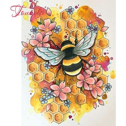 TOUOILP Diamond Painting New Square Stones Animals Hobby And Handicraft Rhinestones Diamond Embroidery Bee 5d Diamond Mosaic