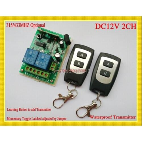 Wireless remote control switch system 12V2CH RF 1receiver&2transmitter M4/T4/L4change freely Add control freely Waterproof