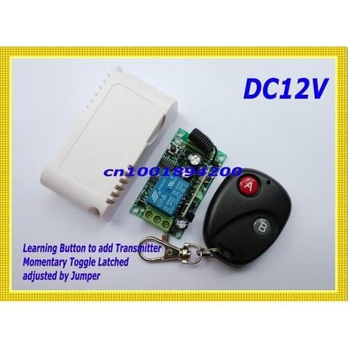 12V1CH RF Wireless Remote Control Switch System Receivers&Transmitter M4/ T4/ L4 adusted add Learning Code Gateway Access System